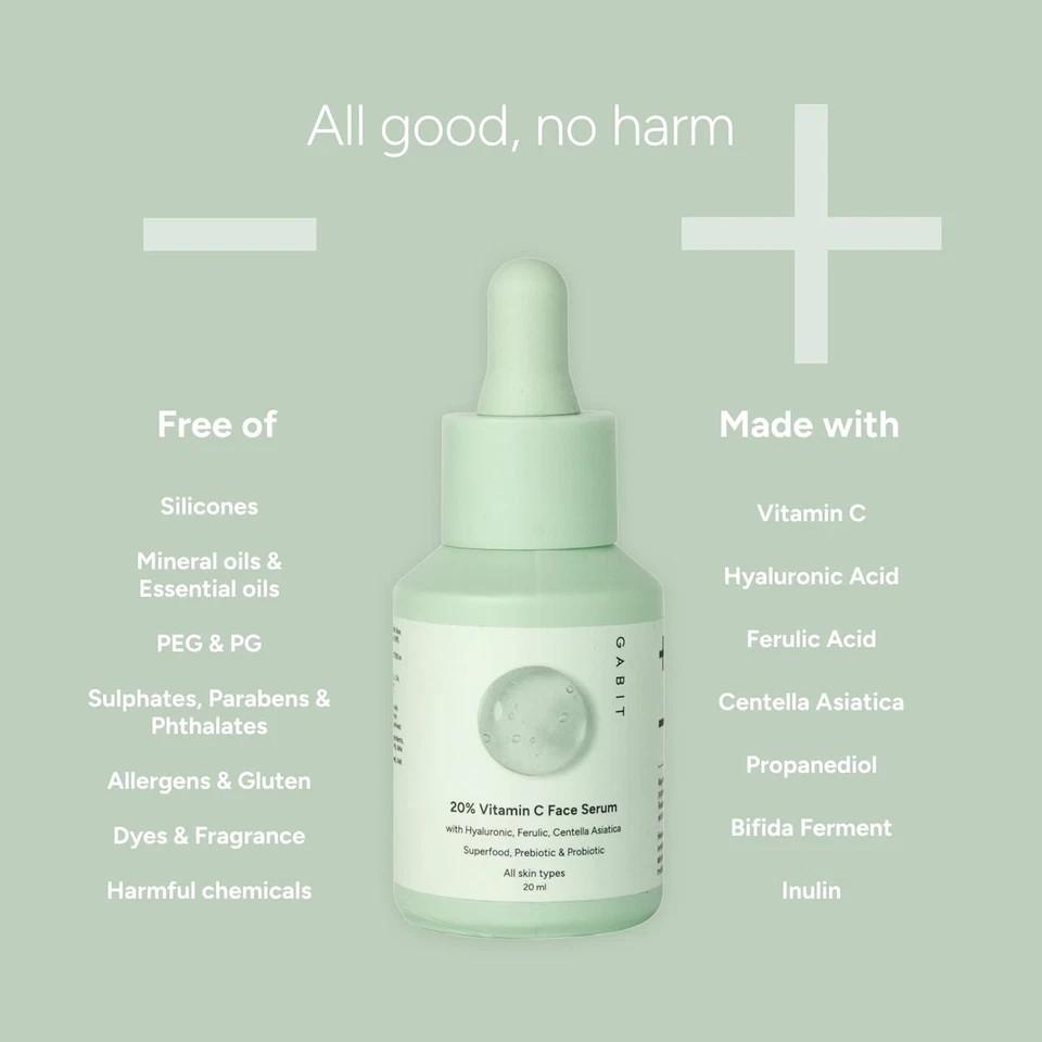 Gabit 20% Vitamin C Face Serum For Brightening Skin 30ml