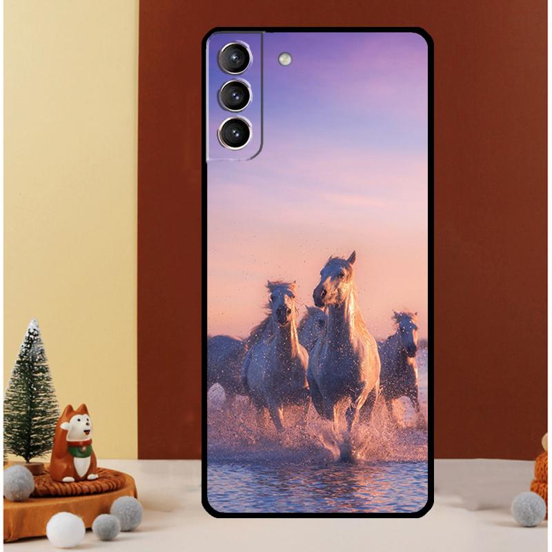 Horses Running Case For Samsung Galaxy S25 Ultra S21 S22 S20 S23 S24 Ultra S9 S10 Plus S25 FE Cover Funda