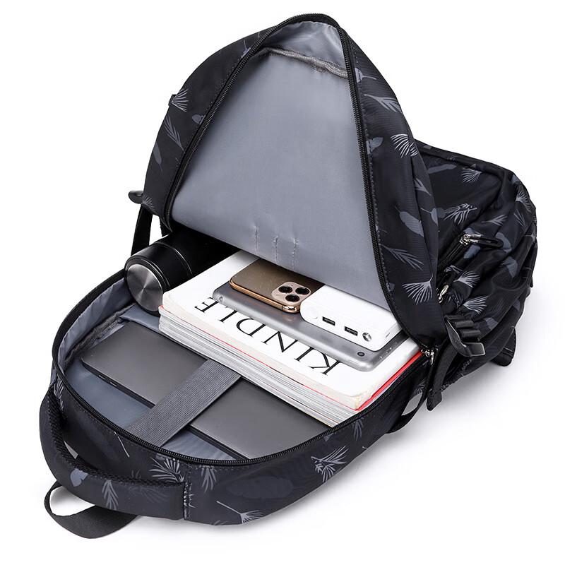 Li Shen Trendy Leaf Print School Backpack