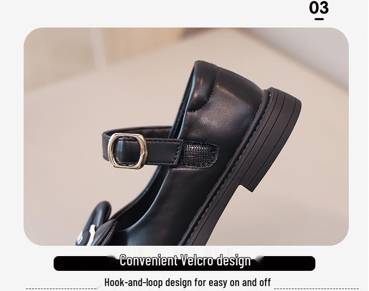 Girls' Leather Princess Shoes – Spring/Autumn, Soft Non-Slip Sole, Perfect for Performances (2025)