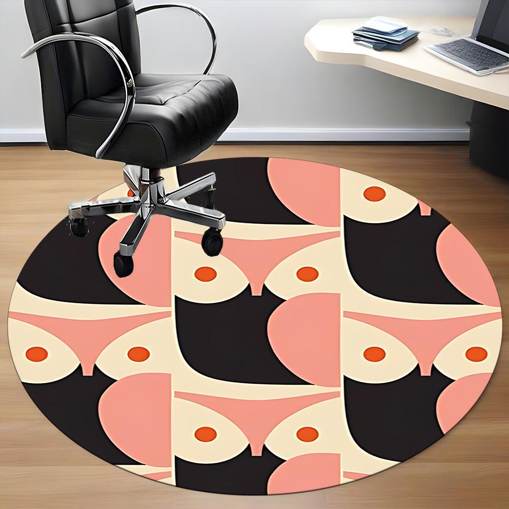 1pc Bust Pattern Office Round Area Rug, Indoor Mat Suitable For Office, Under Office Chairs Bedroom Living Room Home Decor, Room Deco