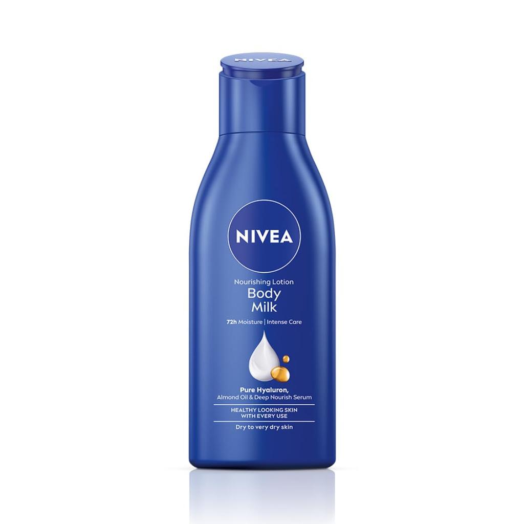 Nivea Nourishing Body Milk 120ml With Almond Oil 48H Moisture Very Dry Skin Smooth Healthy Glow