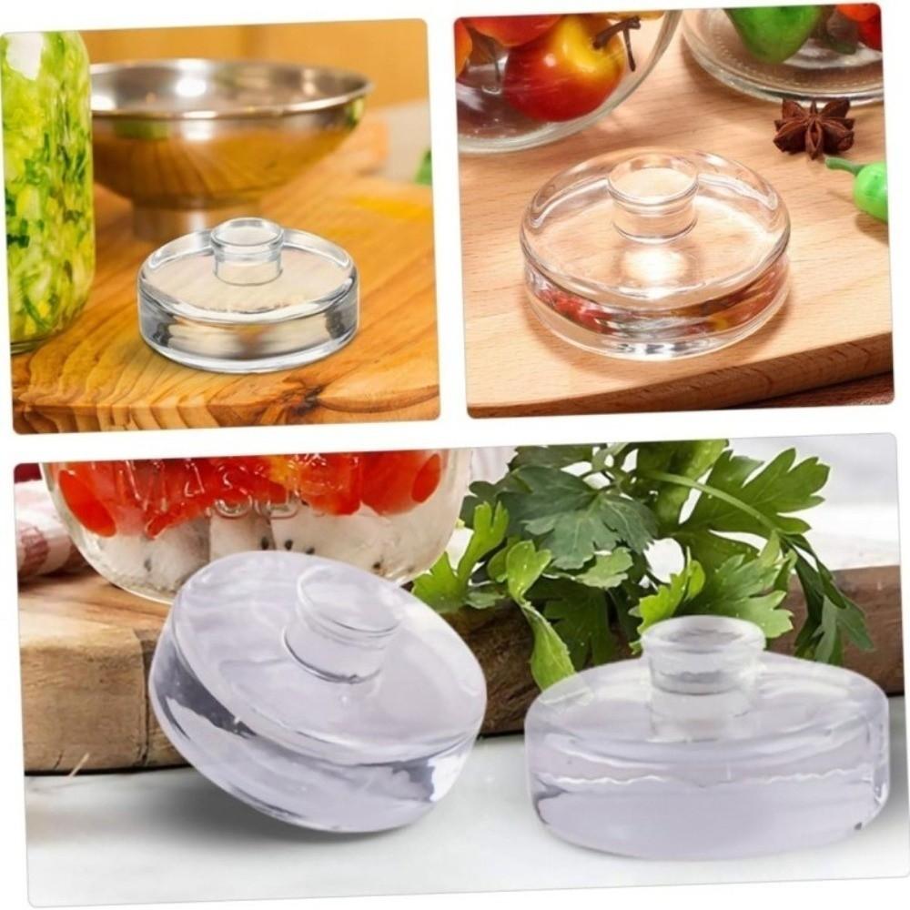 Clear Heavy Fermenting Weights Fermented Wide Mouth Mason Jar Lid Durable Glass Weights  Household