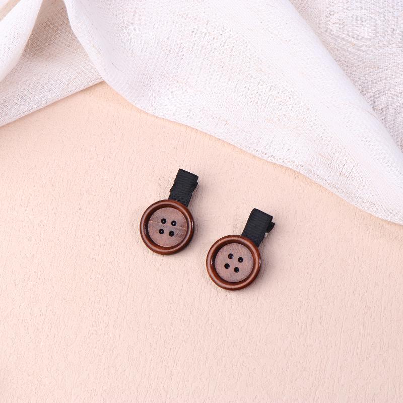 

2/5/10Pcs Funny Cute Button Hair Clip Fun Woody Texture Sweet Side Clip Hairpin Children S Hair Accessories Kids Gift 2pcs