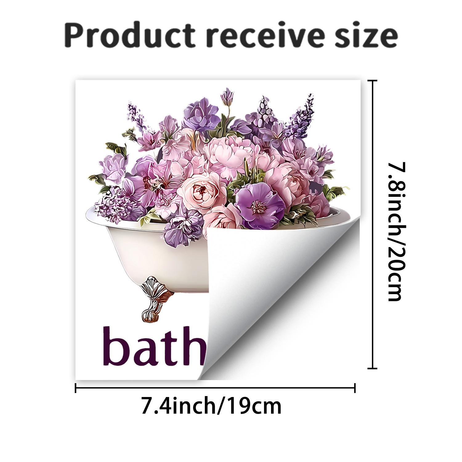 Романтические разноцветные цветочные горшки, декоративные самоклеящиеся наклейки для ванной, ванны