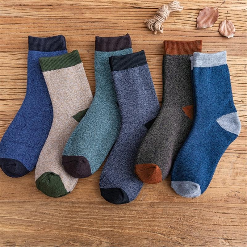 Boot Socks for Men Cushions Socks Thick Geothermal Sock Warm Winter Ankle Socks Casual Cosy Crew Socks Hiking Cosy Socks