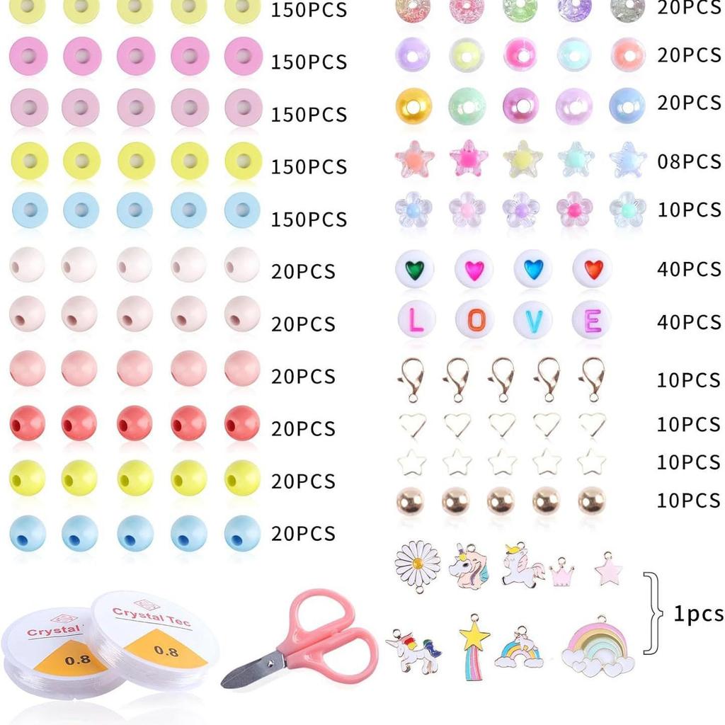 Cross Material Bracelet Beading Kit for Kids - DIY Stringing Beads Jewelry Set