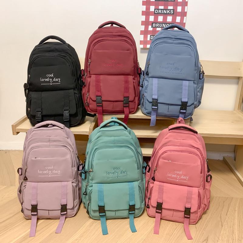 Сплошной цвет школьный женский рюкзак для старшеклассников — фото 9