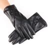 Women's PU Leather Touch Screen Gloves Imitation Leather Fashionable Warm Plus Velvet Cold Proof Women's Gloves Winter Riding Gloves