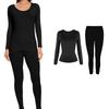 Winter Thermal Underwear Sets for Women Round Collar Long Johns High Stretch Base Layer Soft Top & Bottom Keep Warm Pajamas