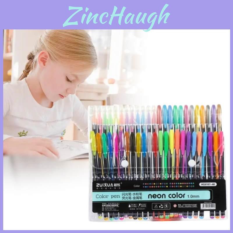 Basic Color Marker Set With 48 Fluorescent Pens For Students Art Projects And Doodle Creation