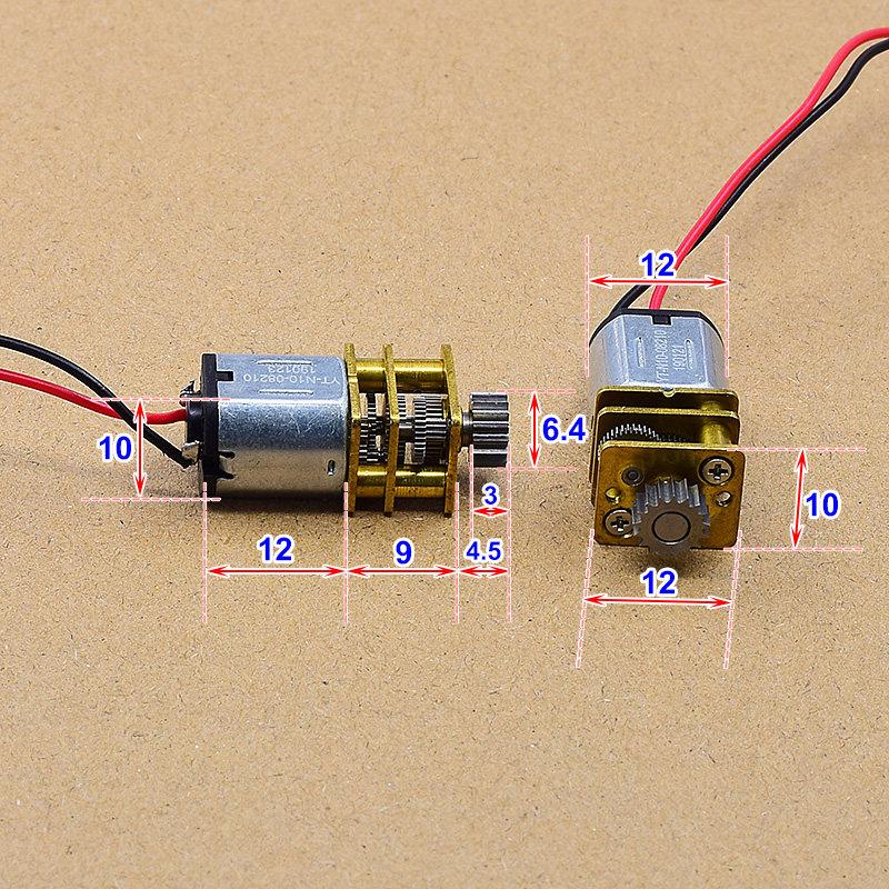 1 Stück DC 5V 55 U/min Langsame Geschwindigkeit Mini Vollmetall-Getriebemotor Mikro N10 Vollmetall-Getriebemotor 17T Zähne für 3D-Druckstift Roboter