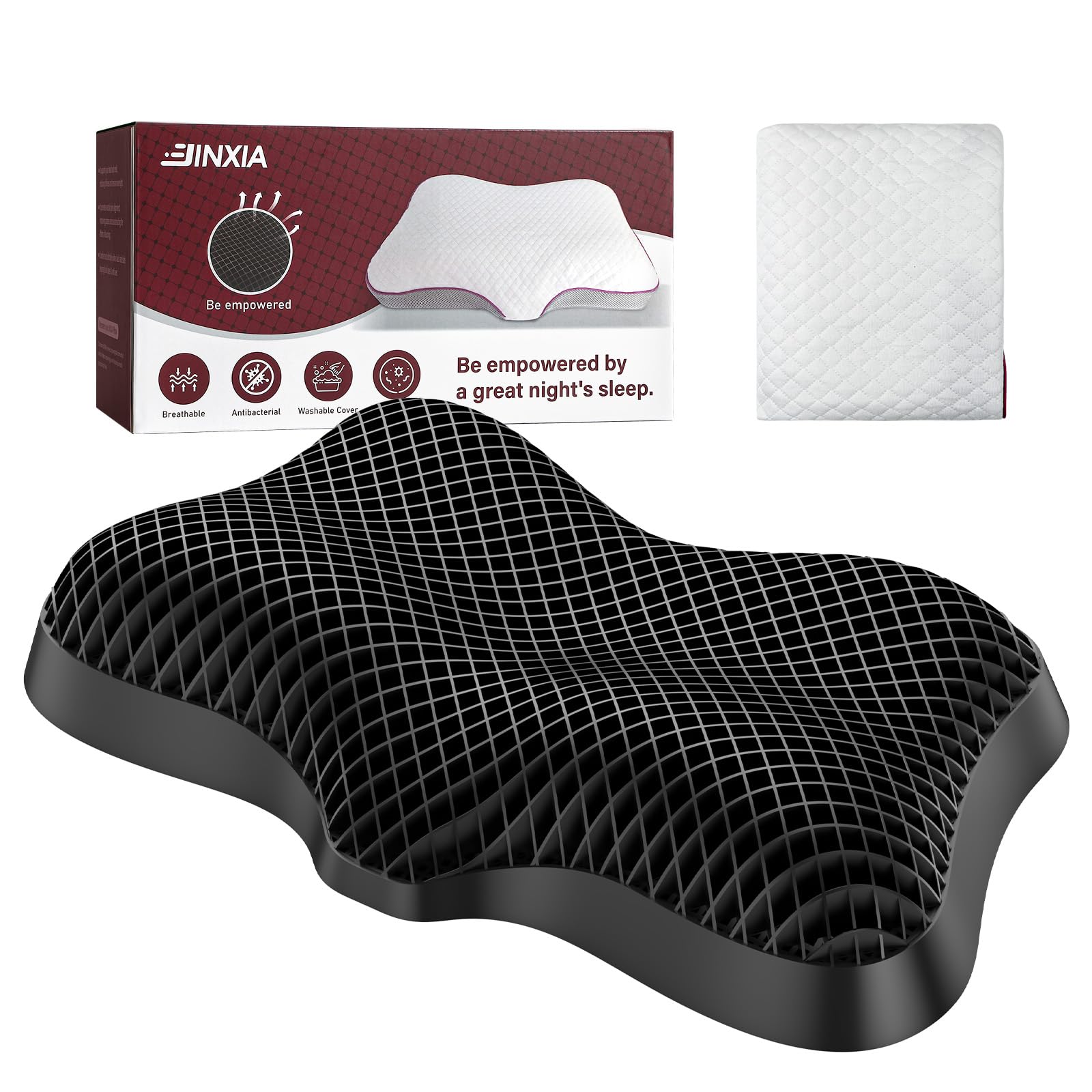 

Gel Pillow, TPE Pillow, 9-Level Adjustment, Washable, Breathable, Side-Sleeping Compatible, High/Low Resilience, Pressure Relief, Activated Carbon
