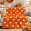 Couverture en Flanelle Automne Motif Citrouille pour Canapé Sofa Lit de Thanksgiving, Douce Chaude Confortable Décoration Intérieure Cadeau