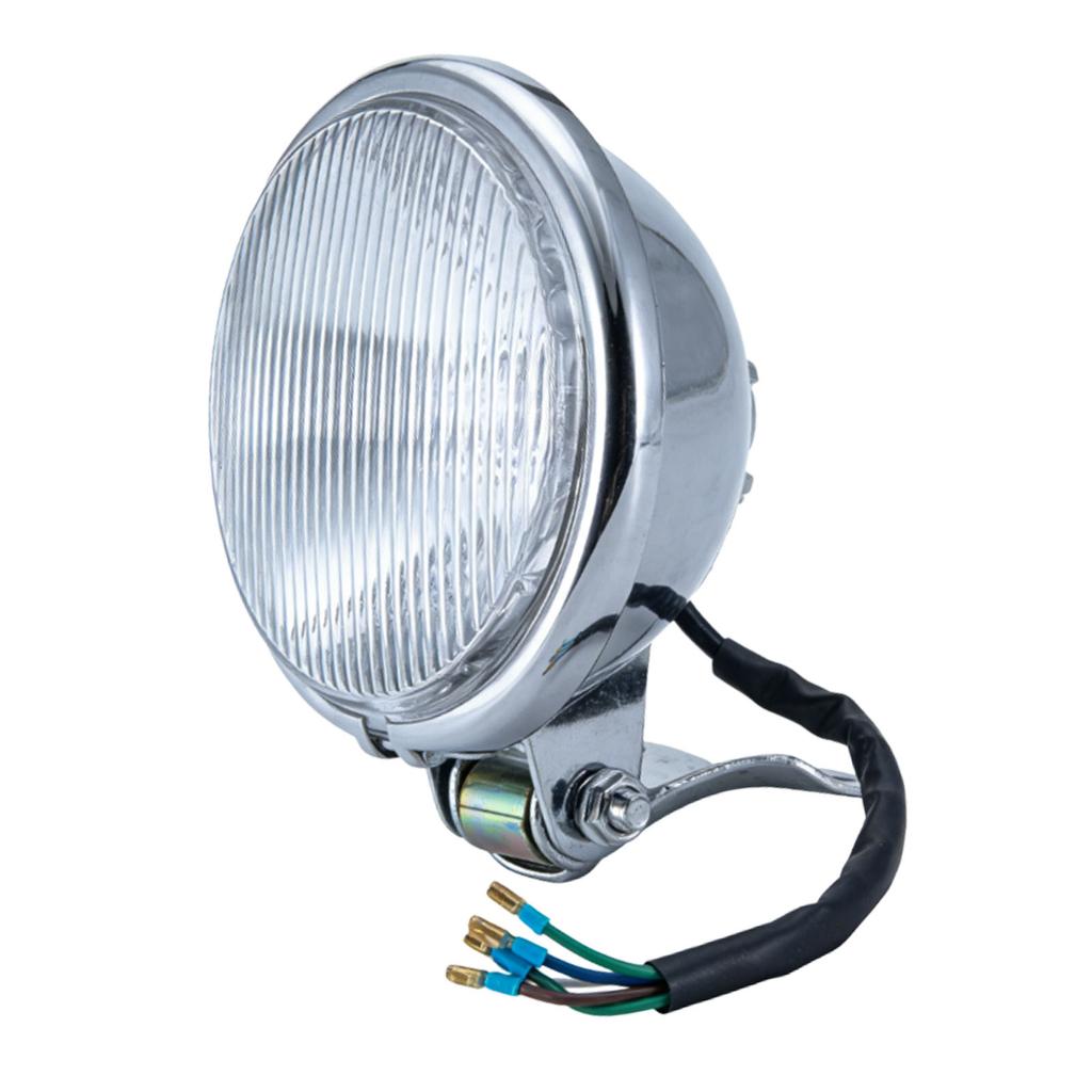 Motorcycle Headlight High Brightness Waterproofing Thickened Metal Shell Retro Motorcycle Front Lamp Electroplated and