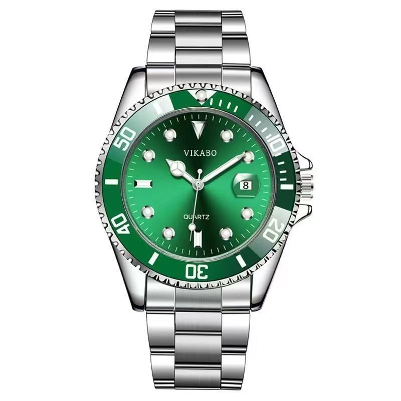 Green Water Ghost Men s Stainless Steel Quartz Watch with Calendar зелёный
