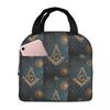 Masonic Mason Freemason Insulated Lunch Bag for Women Kids Portable Food Boxes Thermal Lunch Box Tote