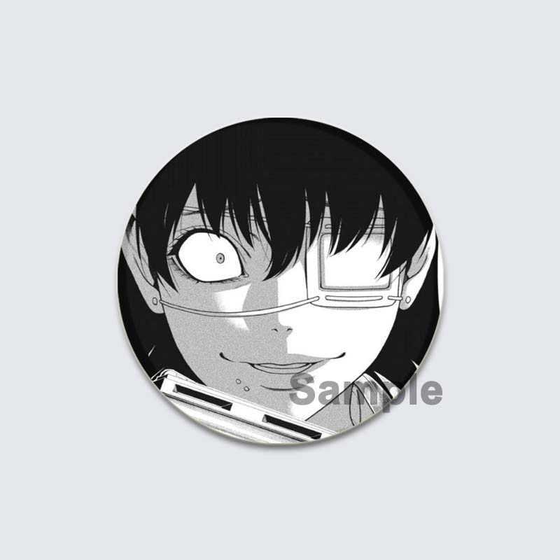 32/44/58mm Anime Kakegurui Brooch Handmade Pin Cartoon Figure Yumeko Jabami Badge Cartoon Cosplay Badge for Backpack Decor Jewelry Gifts
