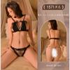 Sexy Bed Free Sex Underwear Without Steel Ring Shows Large Bra Pure Desire Free Milk Pearl Three-point Set