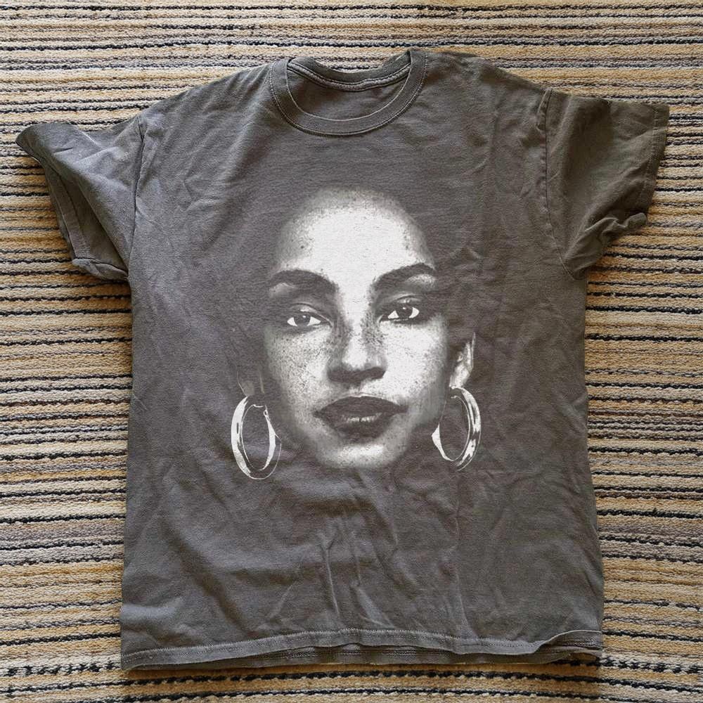 HOT! 90s Sade Adu Shirt, Sade Rap Hip Hop 90 Unisex T Shirt Charcoal XL