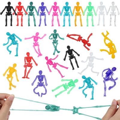 10/20Pcs Stretchy Skeleton Funny Sticky Toys Kids Halloween Birthday Party Favors Trick or Treat Gifts Goody Bag Pinata Fillers