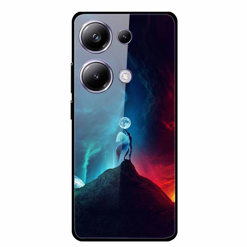 Glass Back Cover For Xiaomi Redmi Note 13 Note13 Pro Case Soft Bumper Hard Tempered Glass Case For Redmi Note 13 Pro Phone Case
