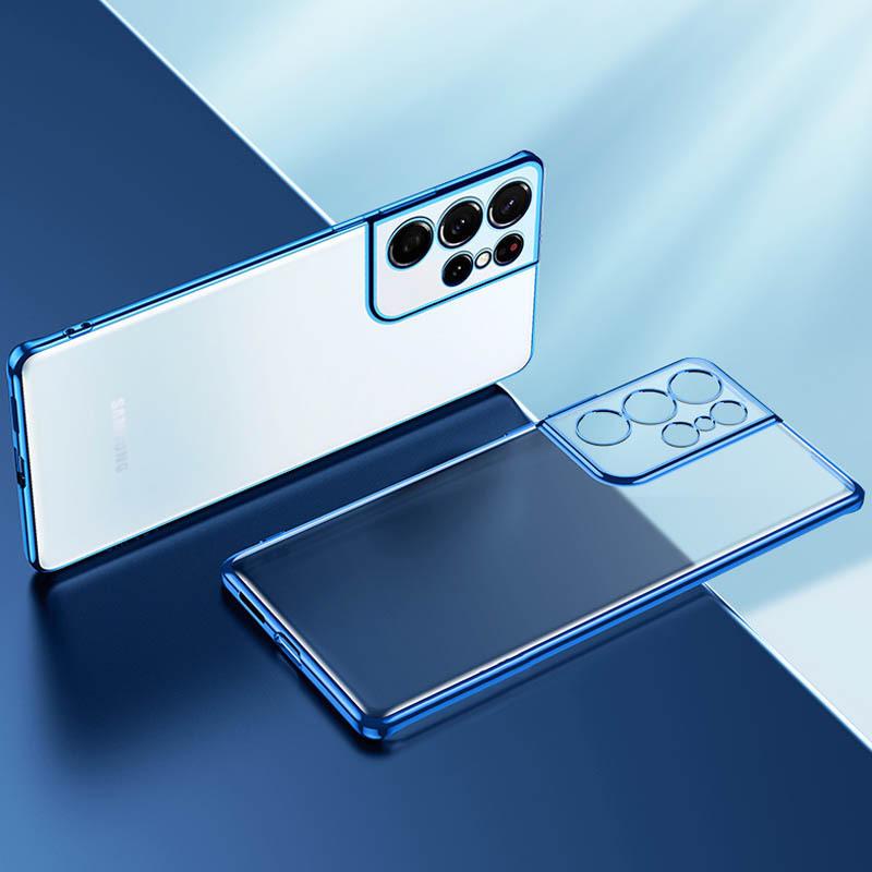 Suitable for Samsung S25 Mobile Phone Case Electroplating Tpu Transparent S24plus Ultra Thin A72 Full Package A52 Anti Fall A32 Soft U