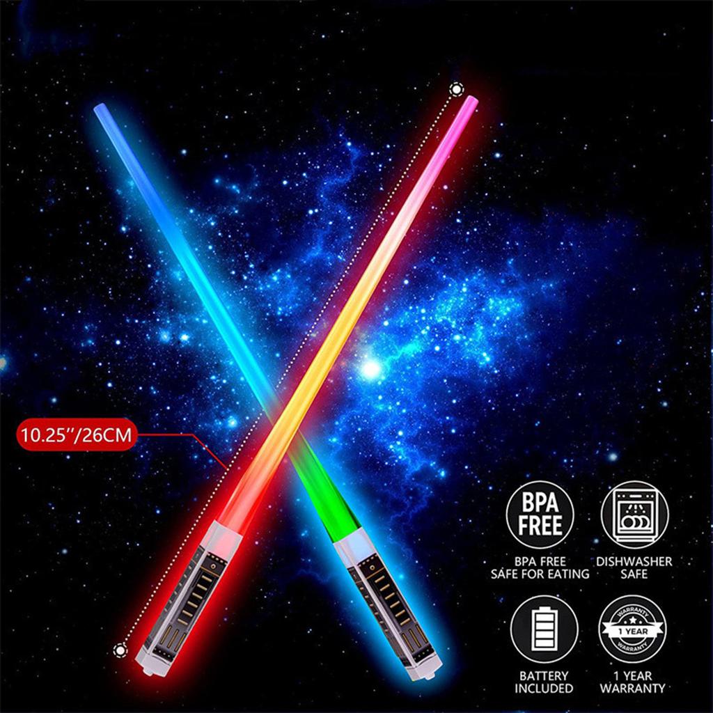 1 Pair LED Glowing Chopsticks Light Up Sticks Versatile Chopsticks for Carnival Club Party Wedding Birthday Raves Concert