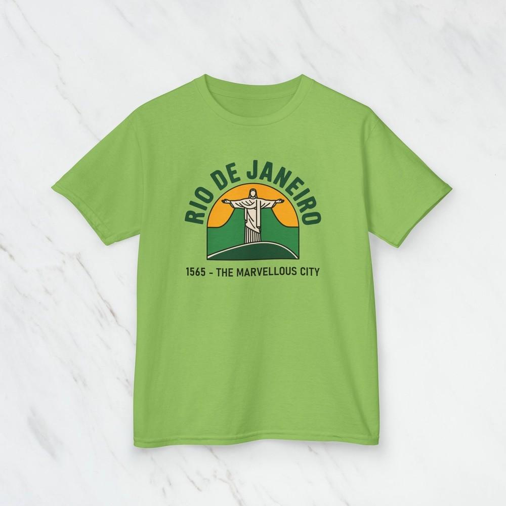 

Rio de Janeiro Kids TShirt Colorful Travel Adventure Top for Everyday Outfits Unisex T-Shirt L