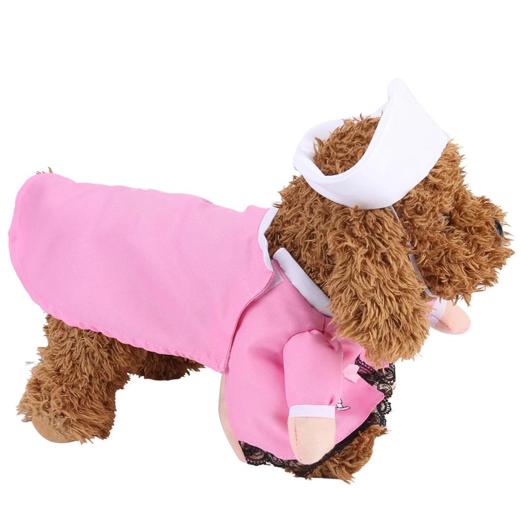 Funny Pet Puppy Dog Cat Outfit Cosplay Nurse Clothes Christmas Halloween Theme Party Costume