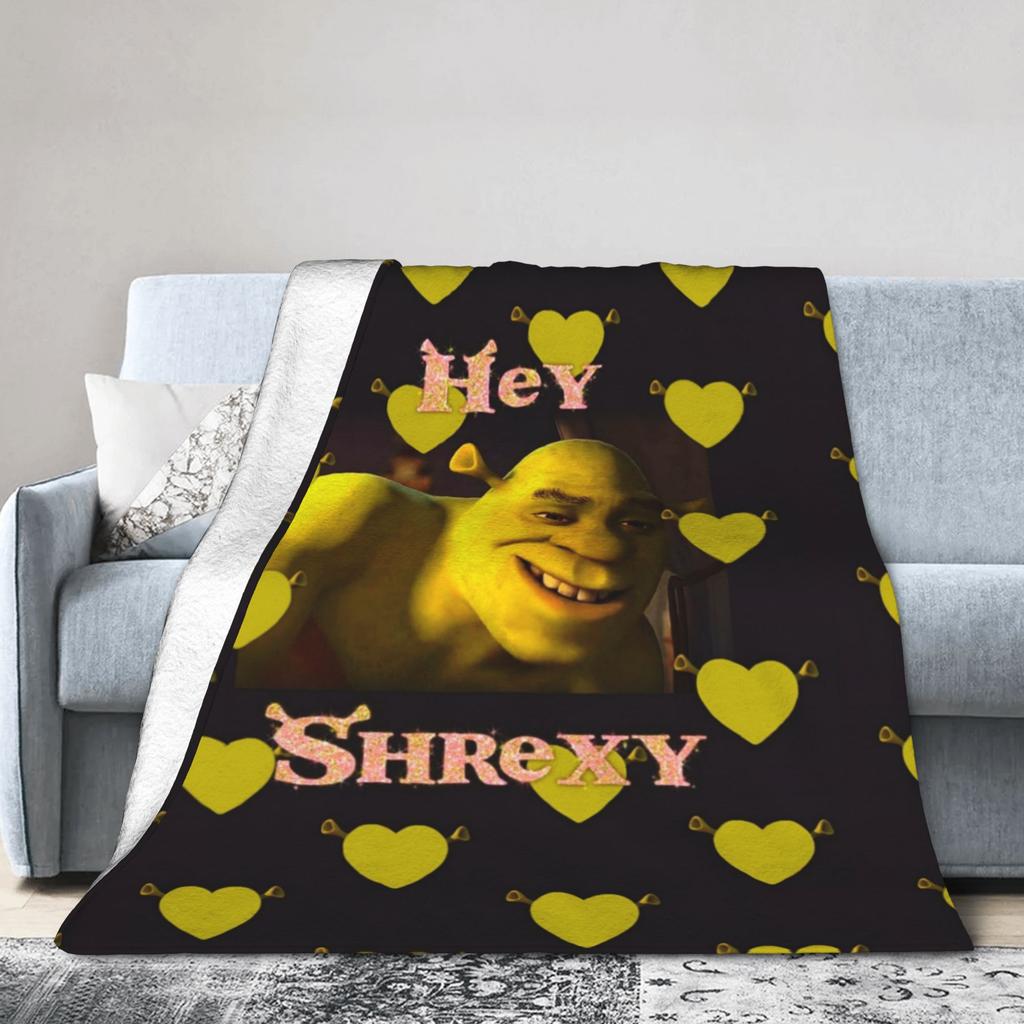 Ehi Shrexy S-Shreks Coperta Meme in Pile Morbida Vintage per Copriletto Inverno,