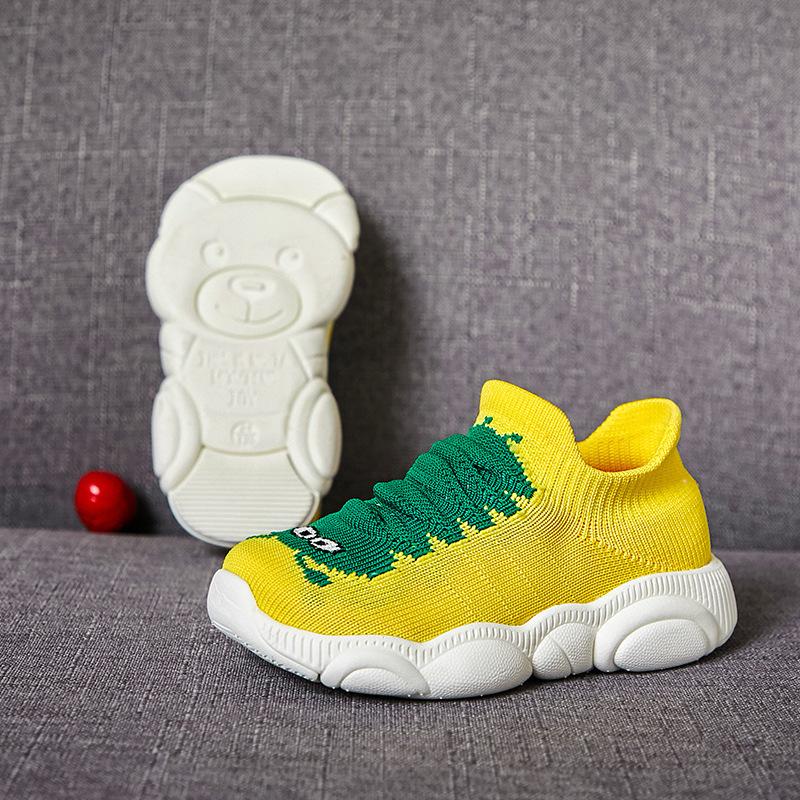 New classmates, caterpillar classmates, high-elastic flying woven baby shoes, children's toddler shoes, thick-soled hollowed-out classmates