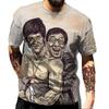 Modisches Herren-Rundhals-Kurzarm-3D-Casual-Farbprint-Casual-Kurzarm-Rundhals-T-Shirt