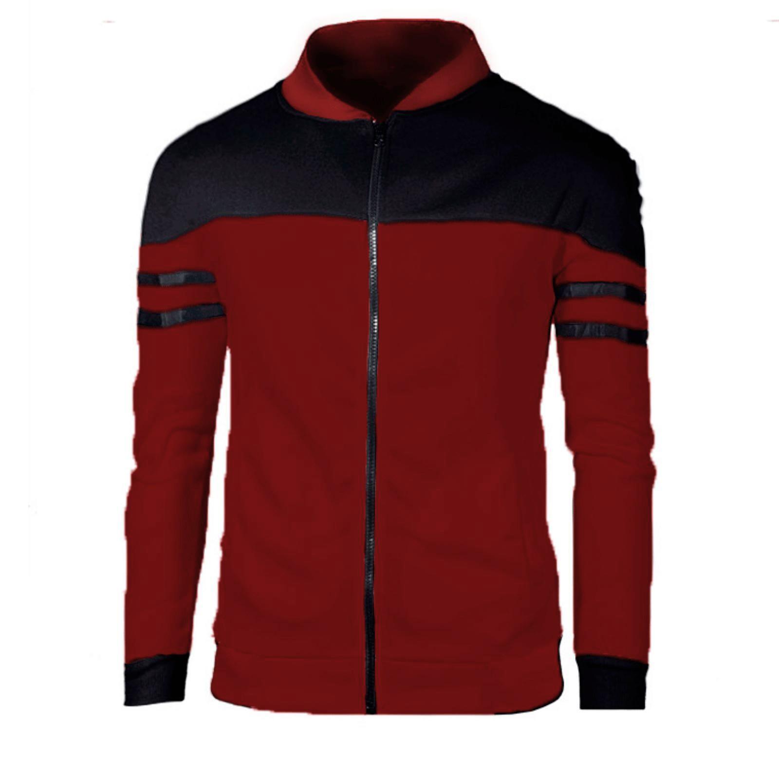 

Мужская И Зимняя Спортивная Одежда Куртка Пэчворк Куртка с Длинным Рукавом L винный