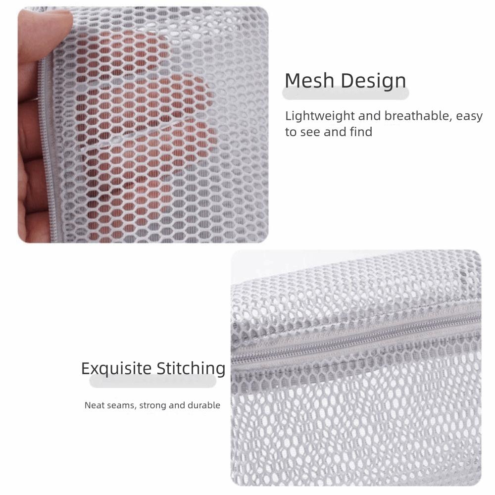 Casual Nylon Storage Pouch with Zipper Hand-held Cosmetic Bag Multipurpose Mesh Mesh Pouch Travel