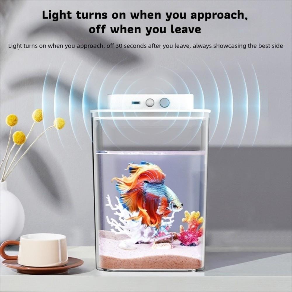 Self Circulating Small Goldfish Tan Transparent Transparent Aquarium New Desktop Fish Tank Home