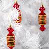 Christmas tree baubles 6 pcs candy PRL red gold plastic Christmas tree babka