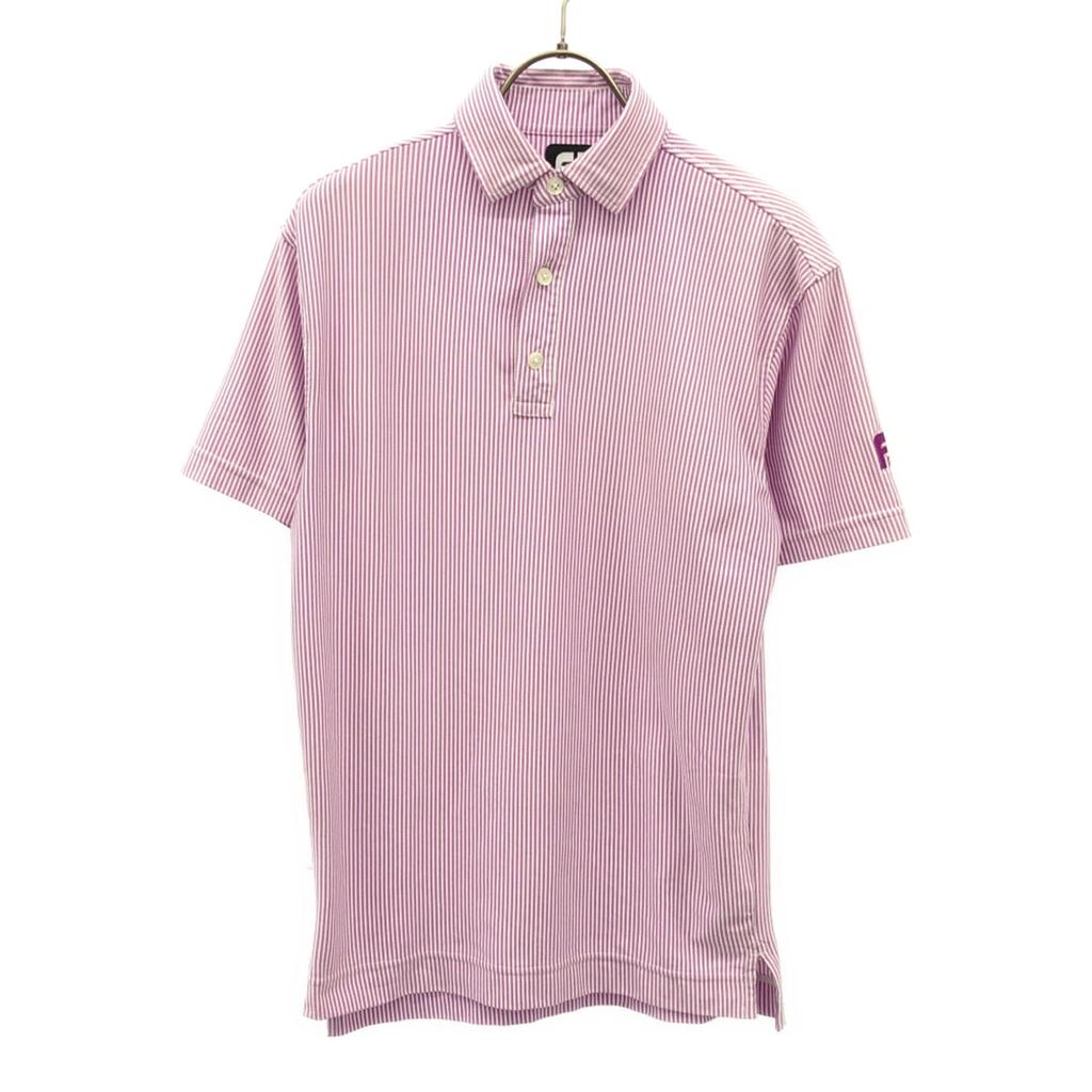 FootJoy Stripe Pattern Logo Embroidery golf Short sleeve Polo shirt S Men's Used