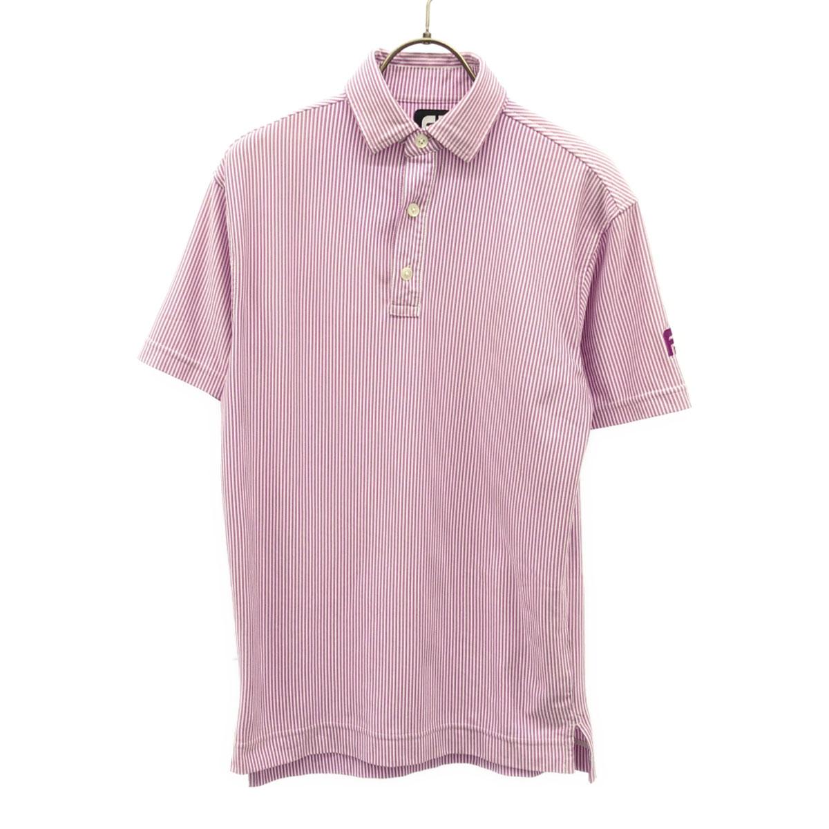 

FootJoy Stripe Pattern Logo Embroidery golf Short sleeve Polo shirt S Men s Used
