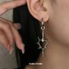 2024 Punk Thorn Heart Earrings For Women Trend Titanium Steel Gothic Heart Drop Earrings Hip Hop  Wholesale