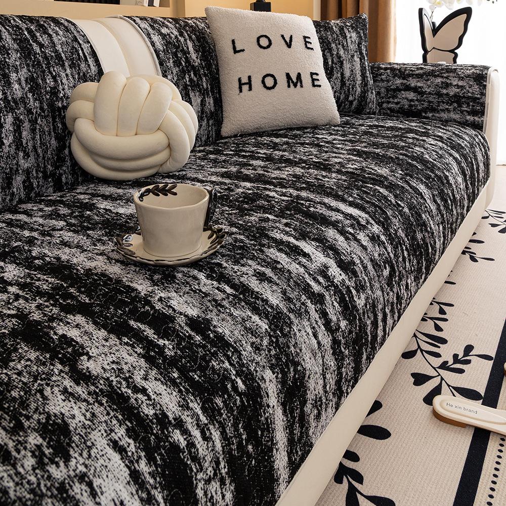 New Chenille Sofa Cover All-Season Universal Soft Comfortable Non-Slip Cushion Cream Style Sofa Cover Cat-Scratch Resistant