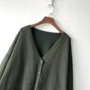 Loose, Large-sized, Artistic and Retro Core-spun Knitted Cardigan Sweater for Women, Long-sleeved V-neck Solid Color Coat