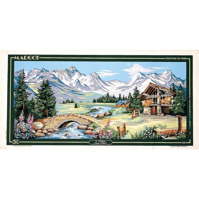 Canevas Pénélope Antique Le torrent 65x130cm