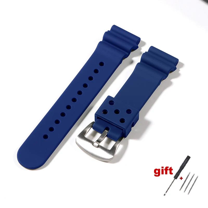 20mm 22mm Watch Band for Seiko Prospex SRP777J1 Waterproof Diving Silicone Bracelet for Seiko No.5 SKX007 SKX009 Sports Strap/.