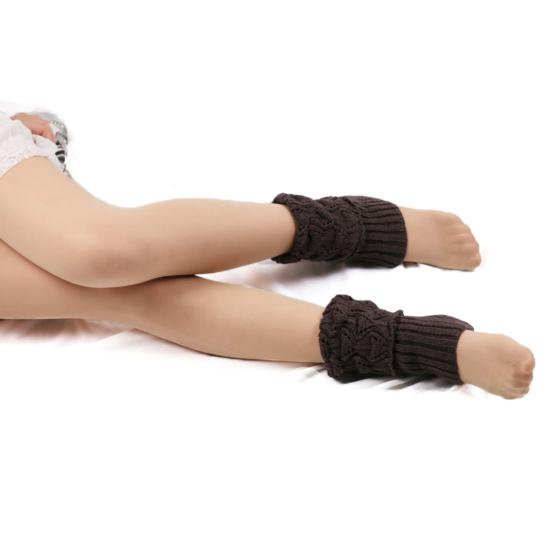1 Pair Winter Women Cuffed Crochet Boot Cuffs Socks Knit Toppers Elastic Leg Warmers
