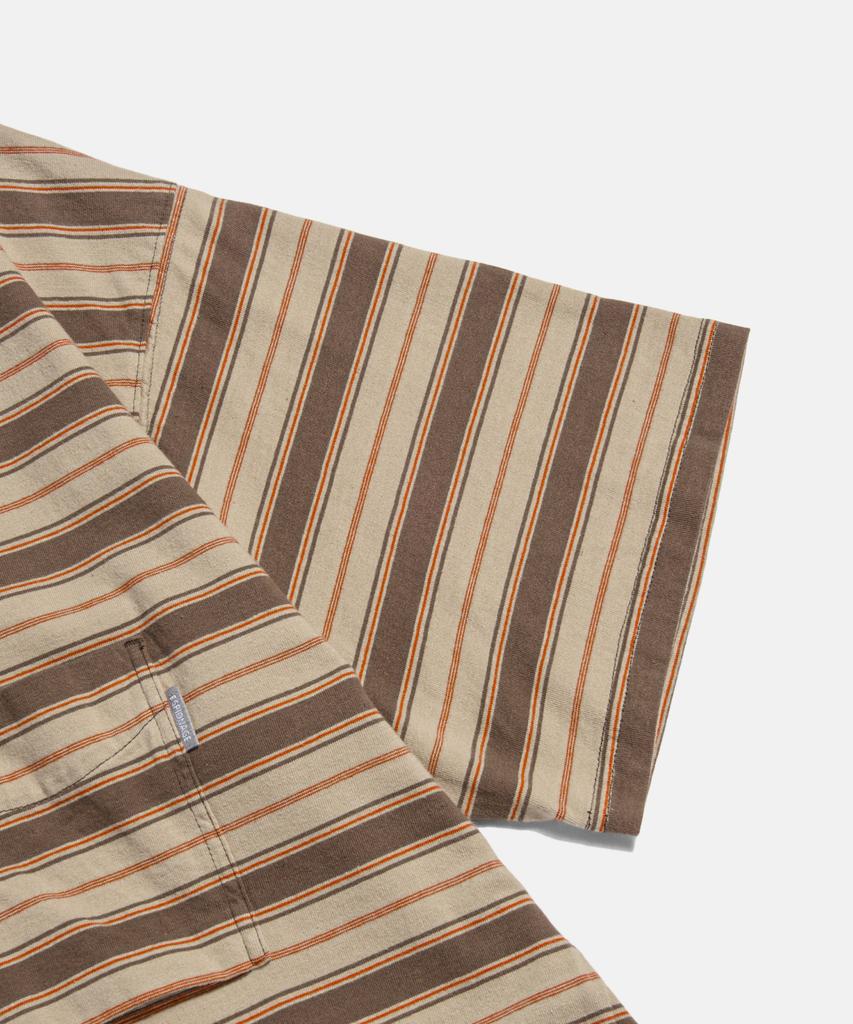 ESPIONAGE Multi Border Pocket Tee Brown