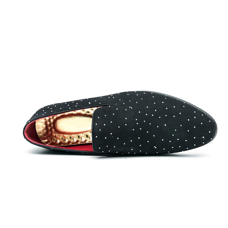 New Classic Loafers Casual Comfortable Fashionable Versatile Leather Shoes For Men Gentlemen Rhinestone Social Shoes