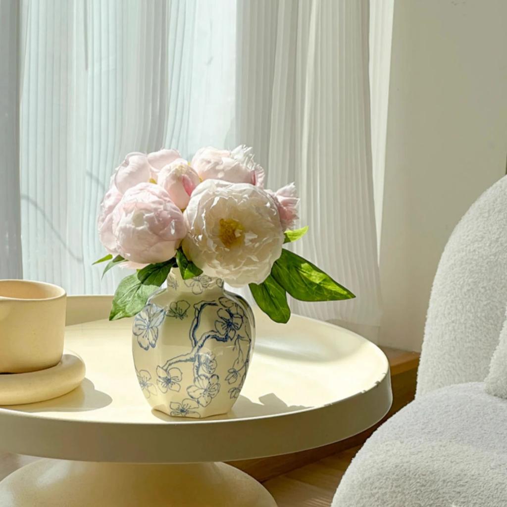 Vintage Ceramic Vase Blue and White Procelain Flower Pot Hand-Painted Vase for Flowers Home Decor Balcony Living Room Decoration