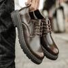 High End Boots British Style Comfortable Casual Workwear Shoes All Season Fashionable Men's Thick Soled Outdoor Waterproof Shoes