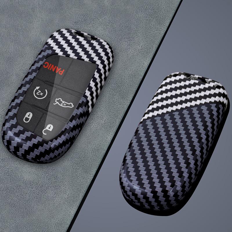 5 Buttons Car Key Cover Case Protect For Jeep Grand Cherokee Compass Dodge Charger Chrysler 200 300C FIat Key Chain Auto Parts
